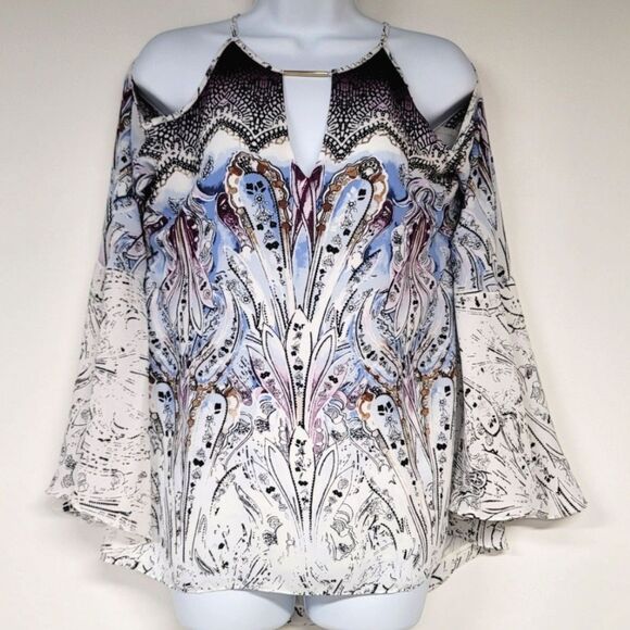 White House Black Market Cold Shoulder Blouse Size 6 NWT - Picture 1 of 6